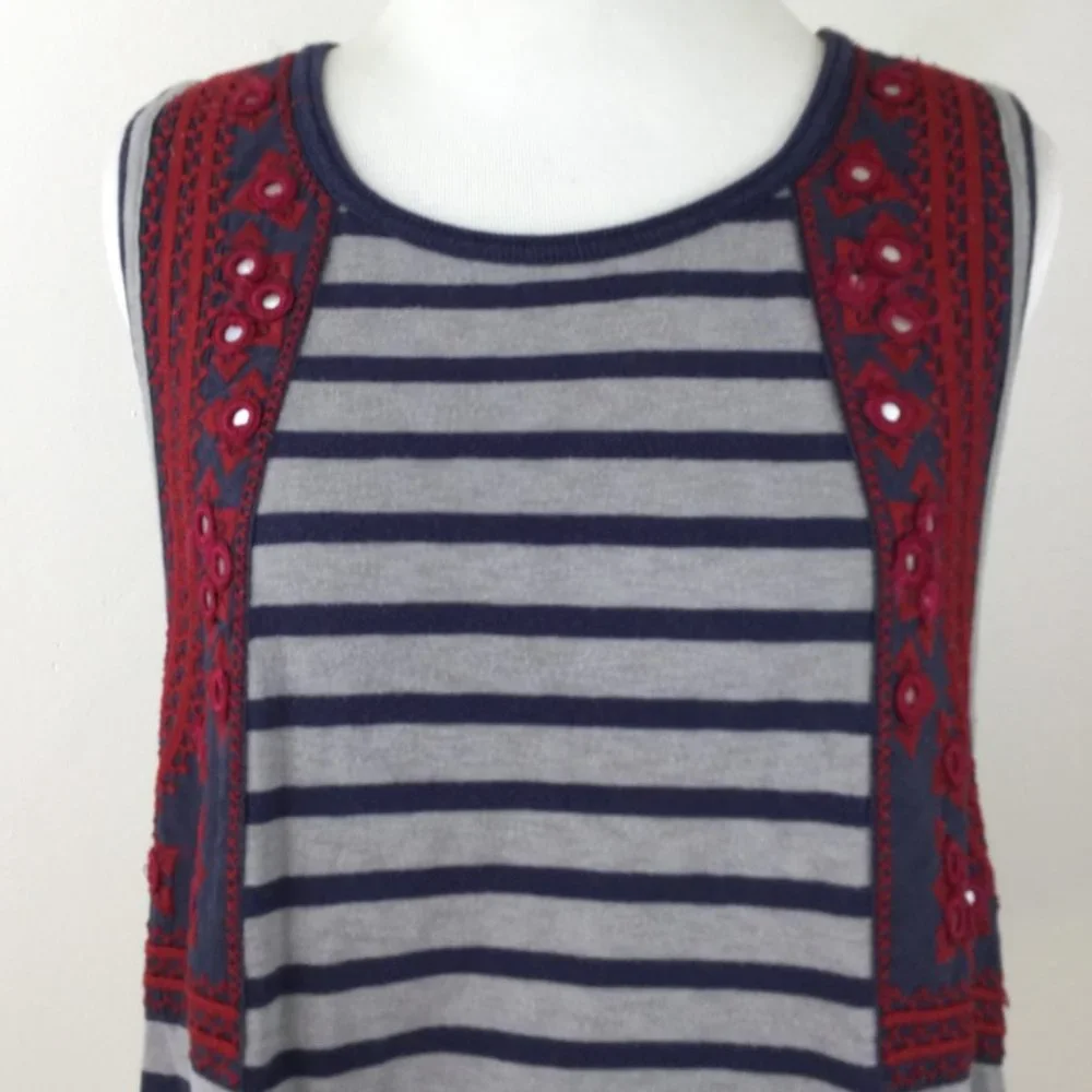 Free People Embroidered Sleeveless Top s